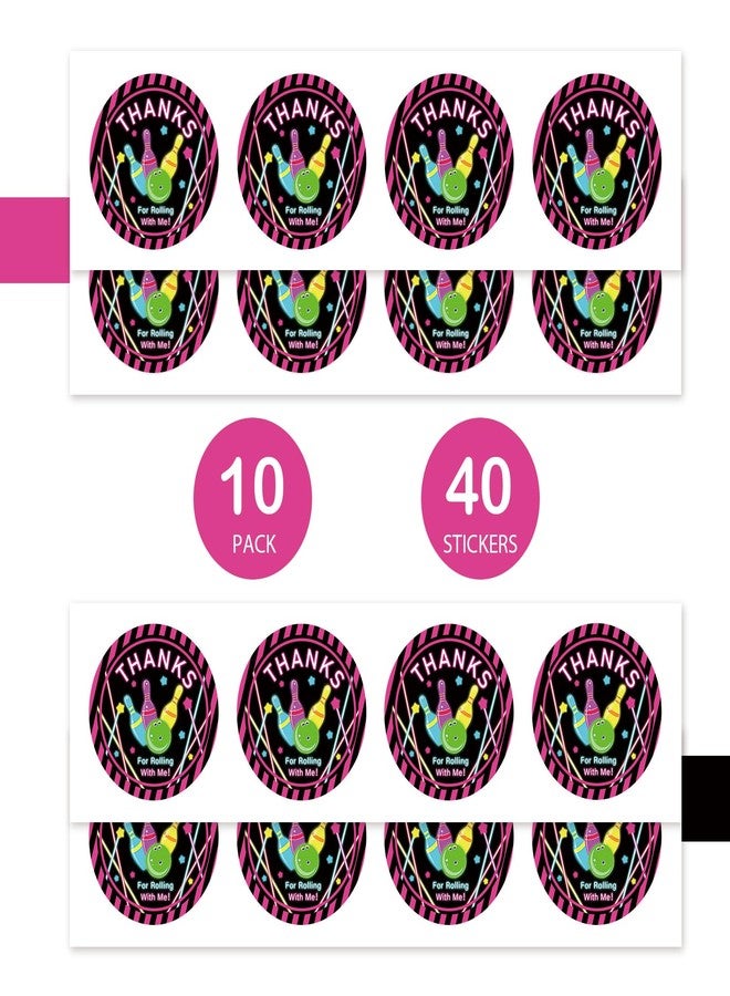 FORSHEEP 40pcs Bowling Party Thank You Stickers, Bowling Ball Round Stickers, Rolling with Me Gift Labels for Ball Game Birthday/Sport Themed Party Favors - Image 3